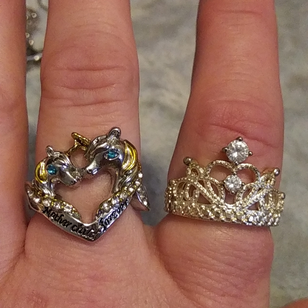 🤑3/$18 Set of 2 Unicorn & Princess Rings